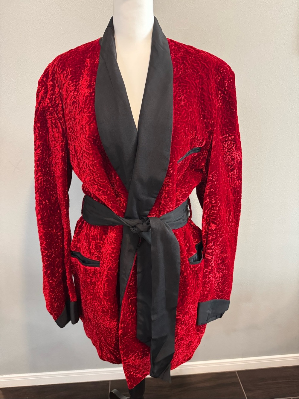Julius Garfinckel Texture Velvet Robe 40s-60s Luxury Lounge Old Hollywood Glam